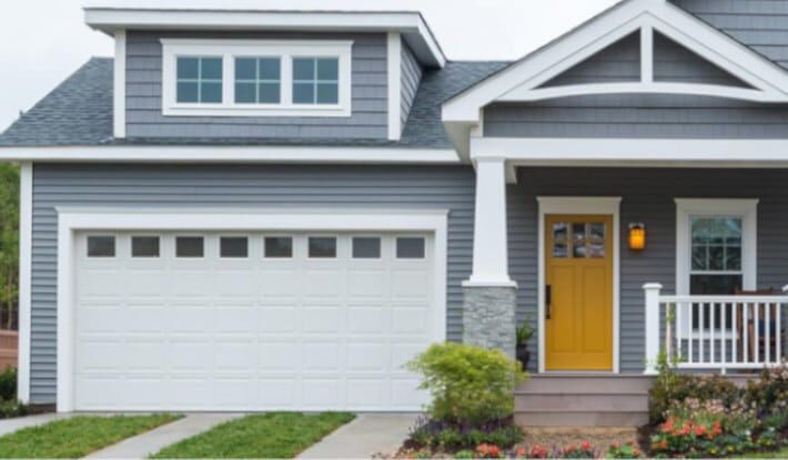white garage door